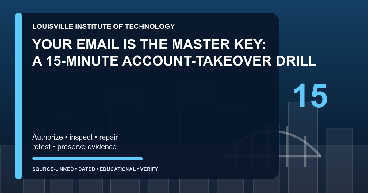 Original Louisville skyline illustration titled Your Email Is the Master Key